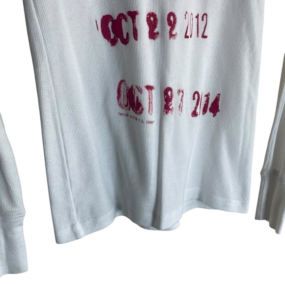 2014 Taylor Swift 1989 Merch Library Card Date Stamp Thermal T Shirt White Small - Picture 2 of 5